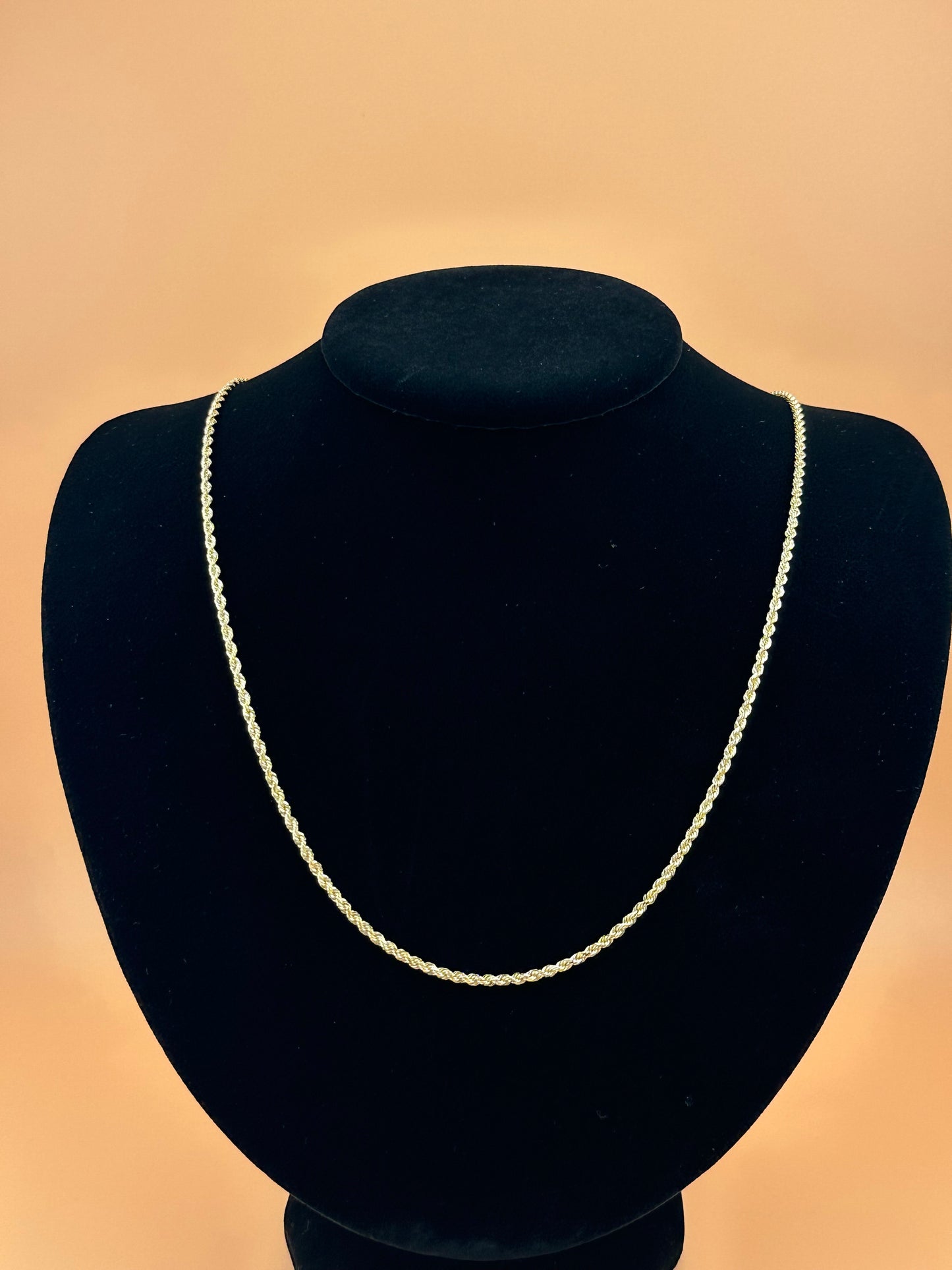 14K Solid Gold Rope Chain – 1.9mm Real Gold Necklace for Men & Women