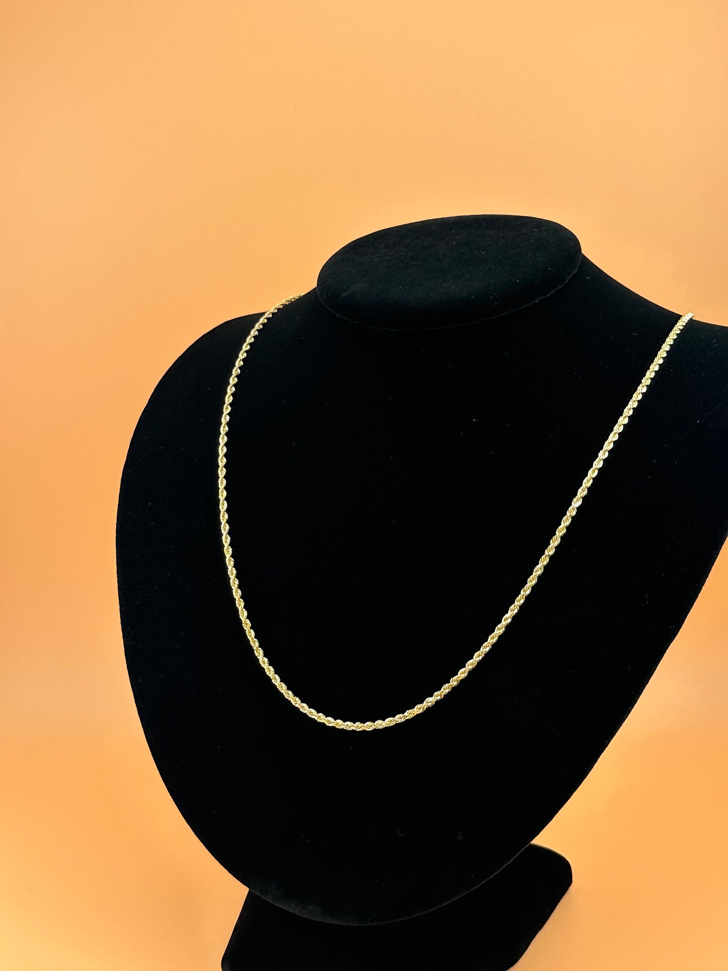 14K Solid Gold Rope Chain – 1.9mm Real Gold Necklace for Men & Women