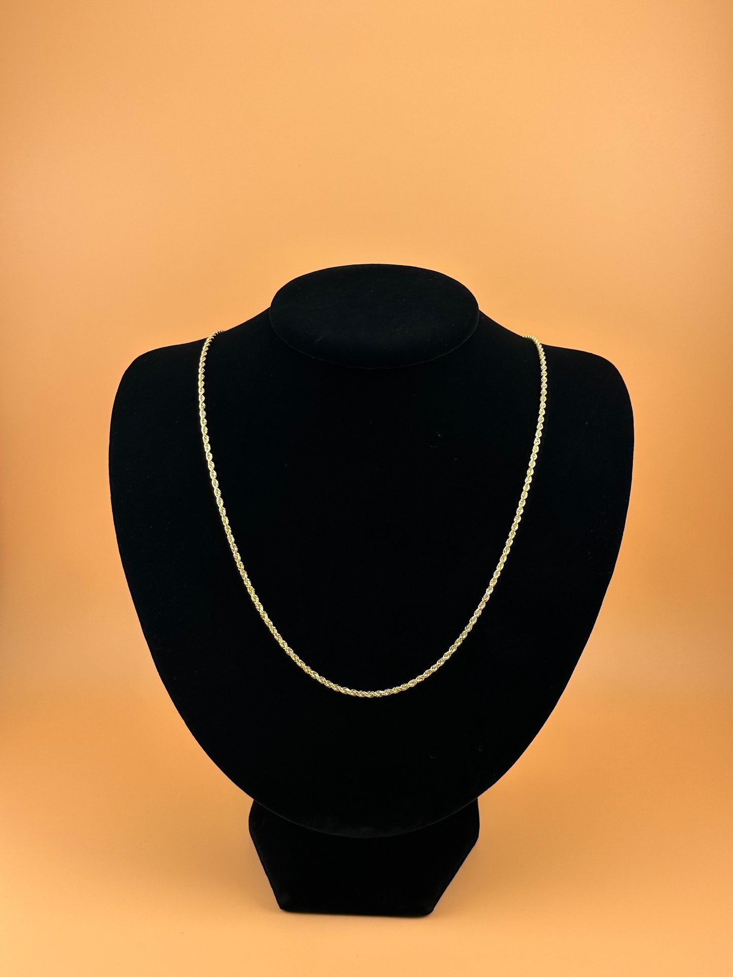 14K Solid Gold Rope Chain – 1.9mm Real Gold Necklace for Men & Women