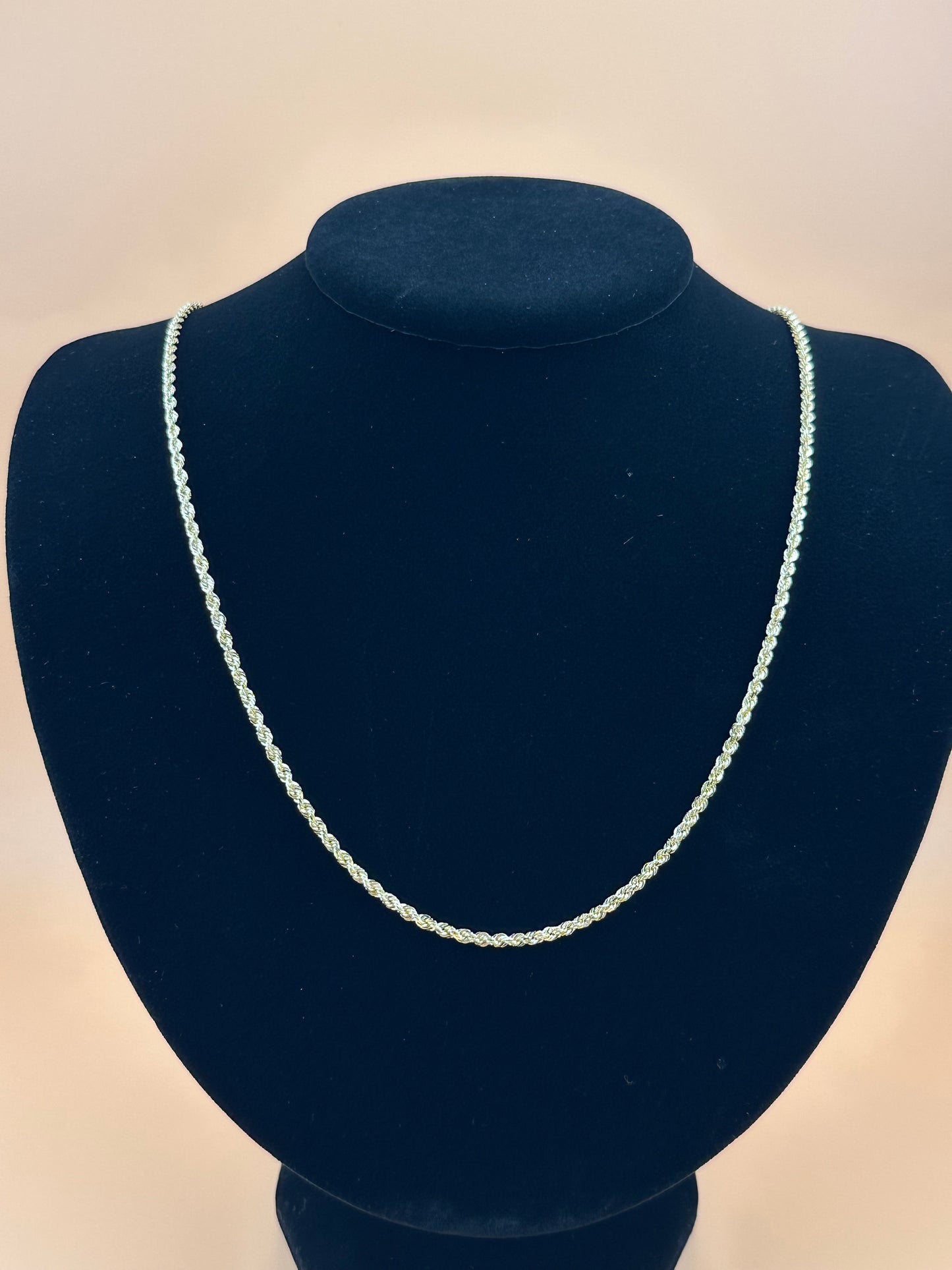 14K Solid Gold Rope Chain 2.4mm – Real Gold Chain for Men & Women