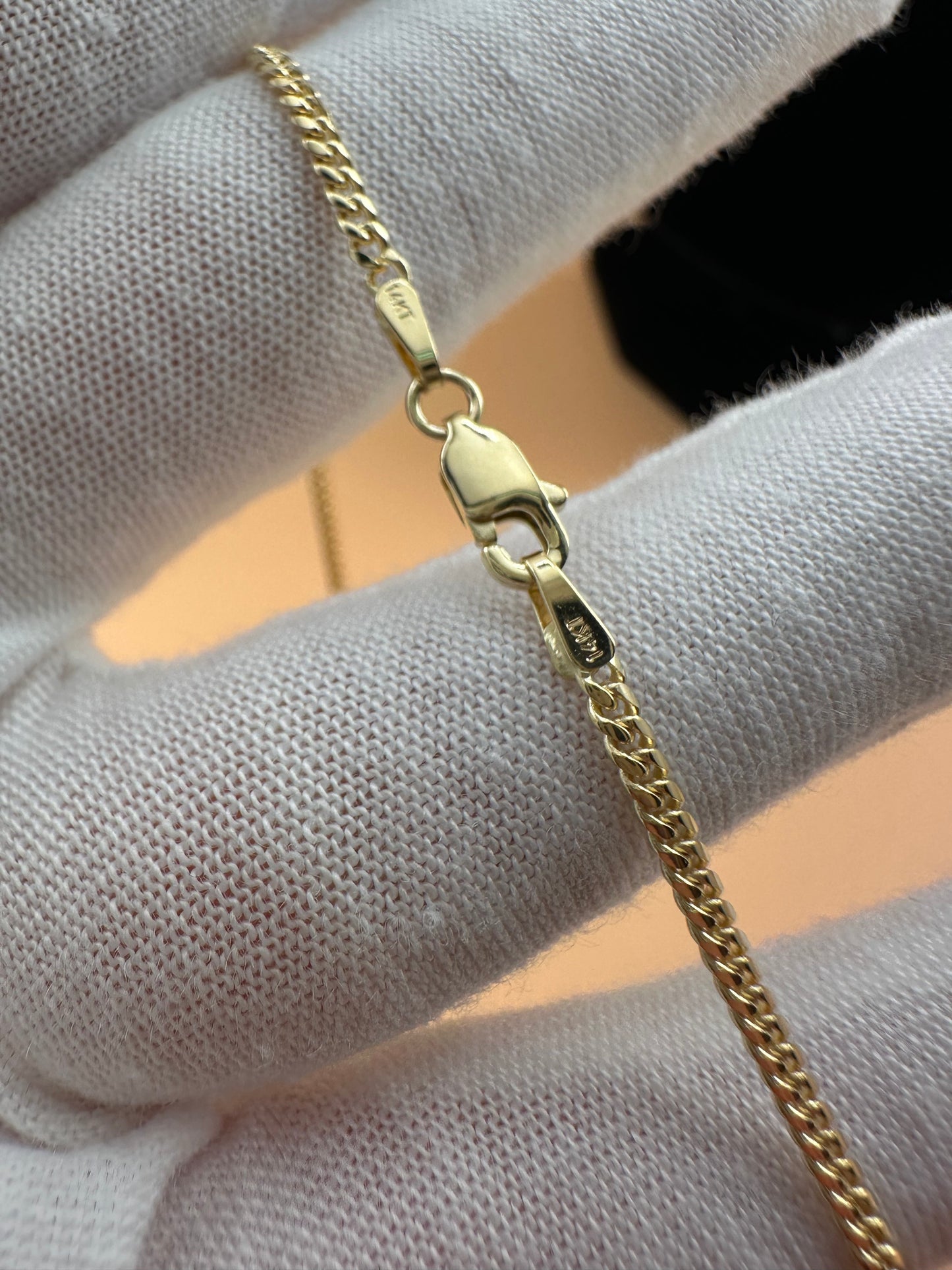 14K Solid Gold Miami Cuban Chain 2.2mm – Real Gold 16”-24”