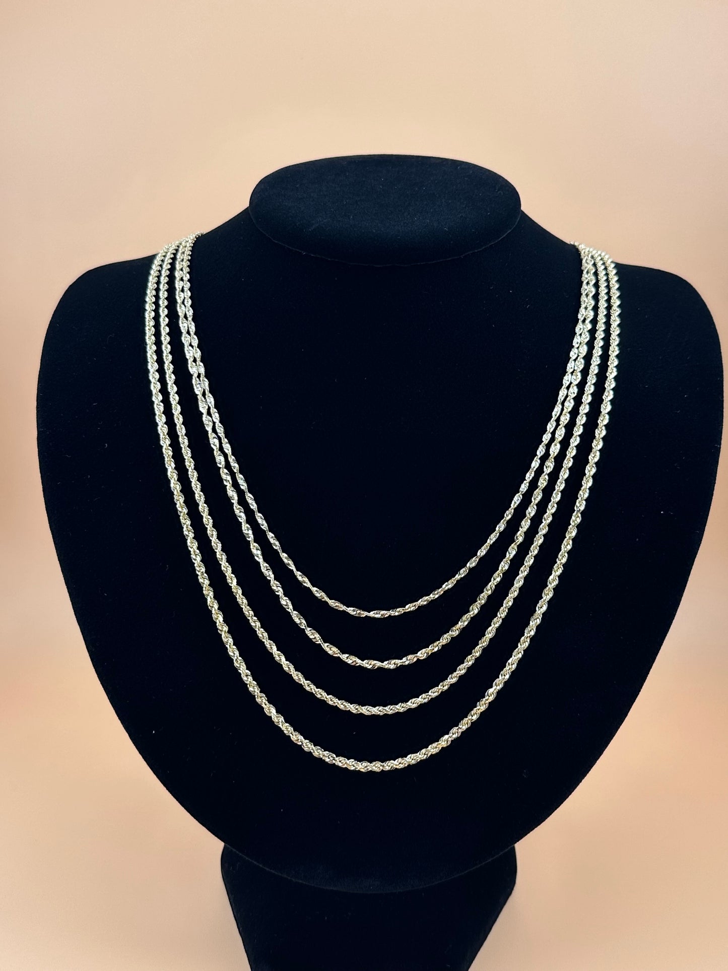 14K Solid Gold Rope Chain 2.4mm – Real Gold Chain for Men & Women