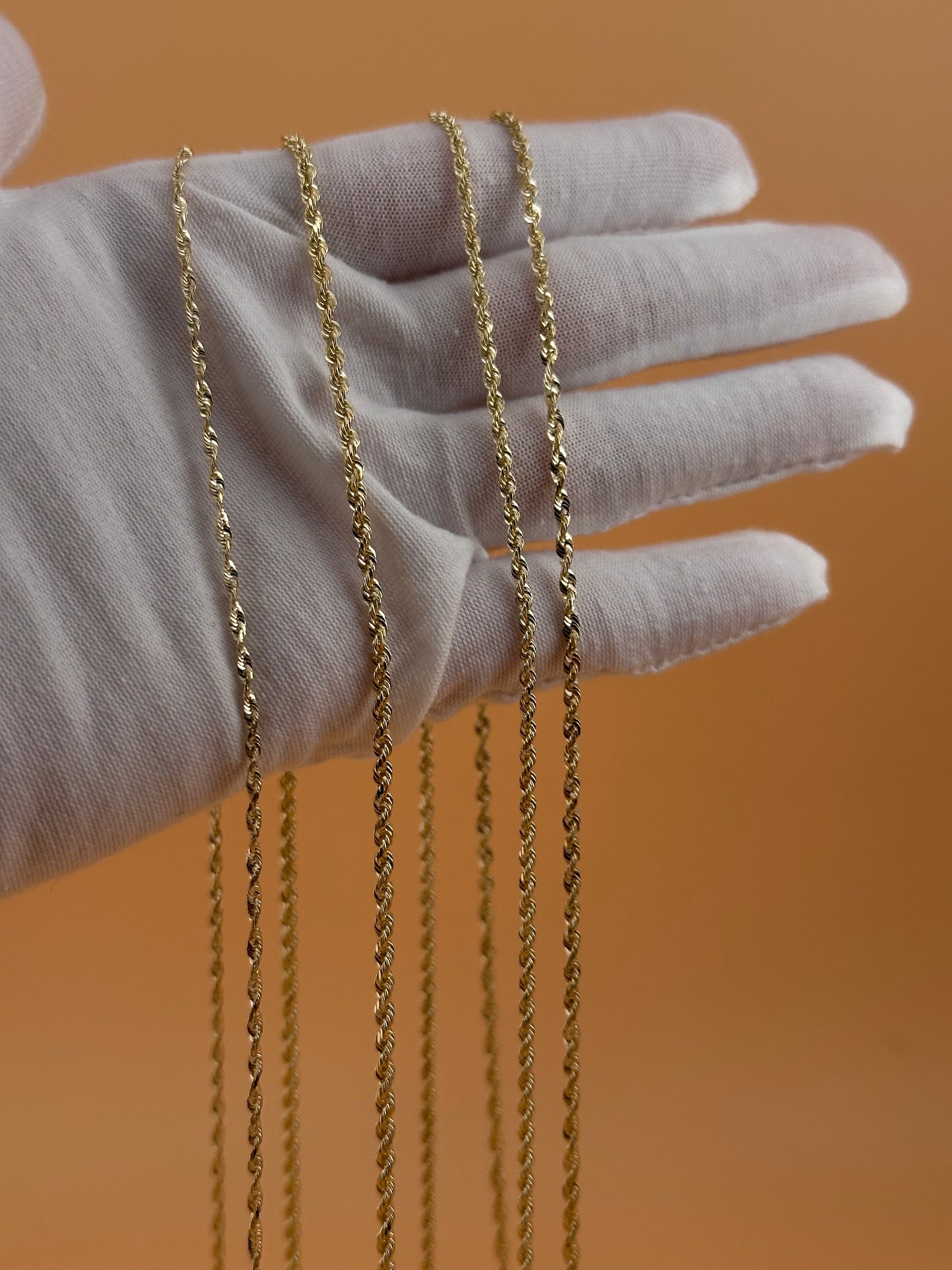 14K Solid Gold Rope Chain 2.4mm – Real Gold Chain for Men & Women
