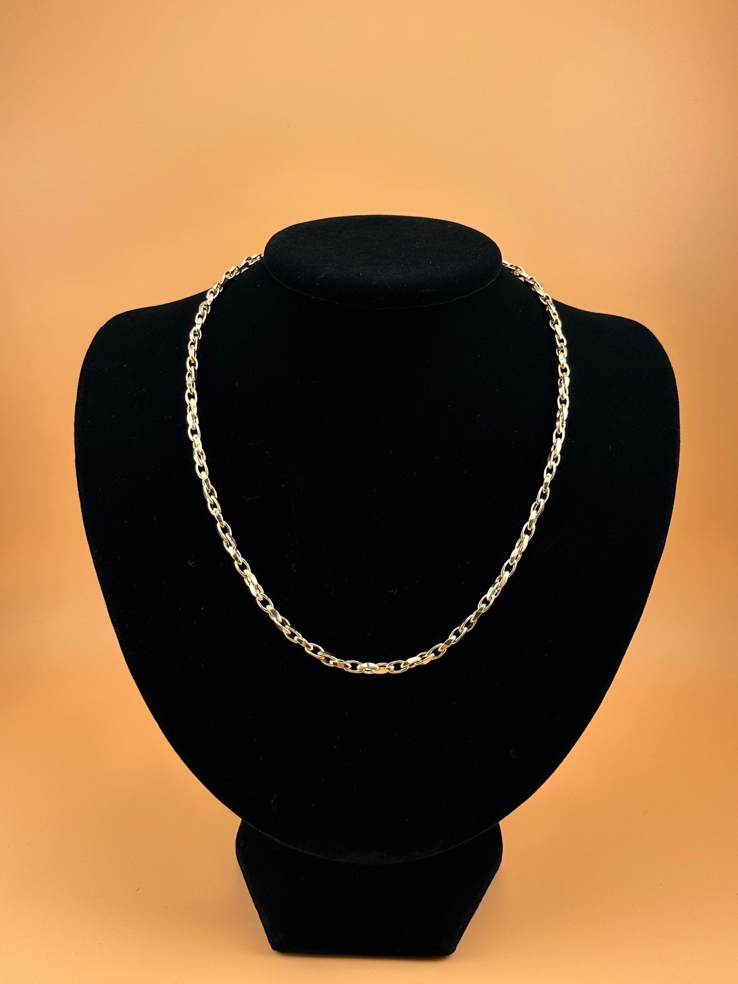 14K Gold Hollow Rolo Chain Necklace – 18 Inch