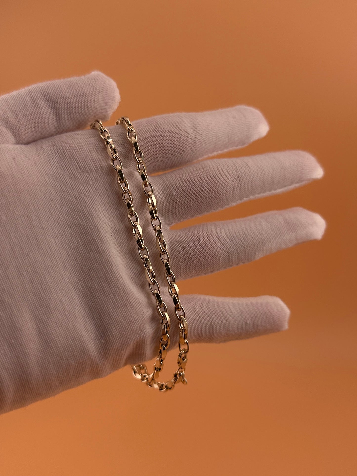 14K Gold Hollow Rolo Chain Necklace – 18 Inch