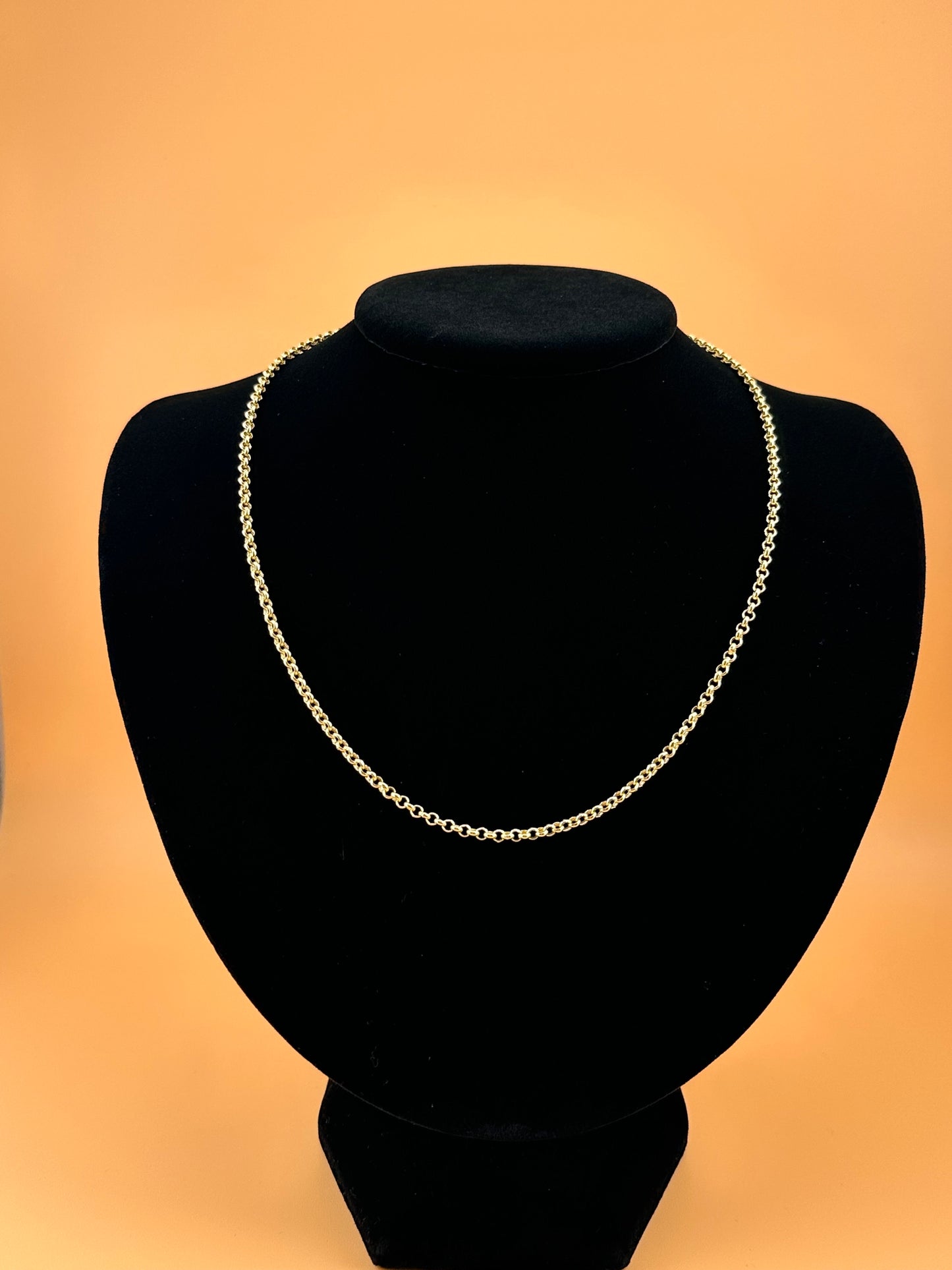 14K Gold Hollow Rolo Chain Necklace & Bracelet – 3mm