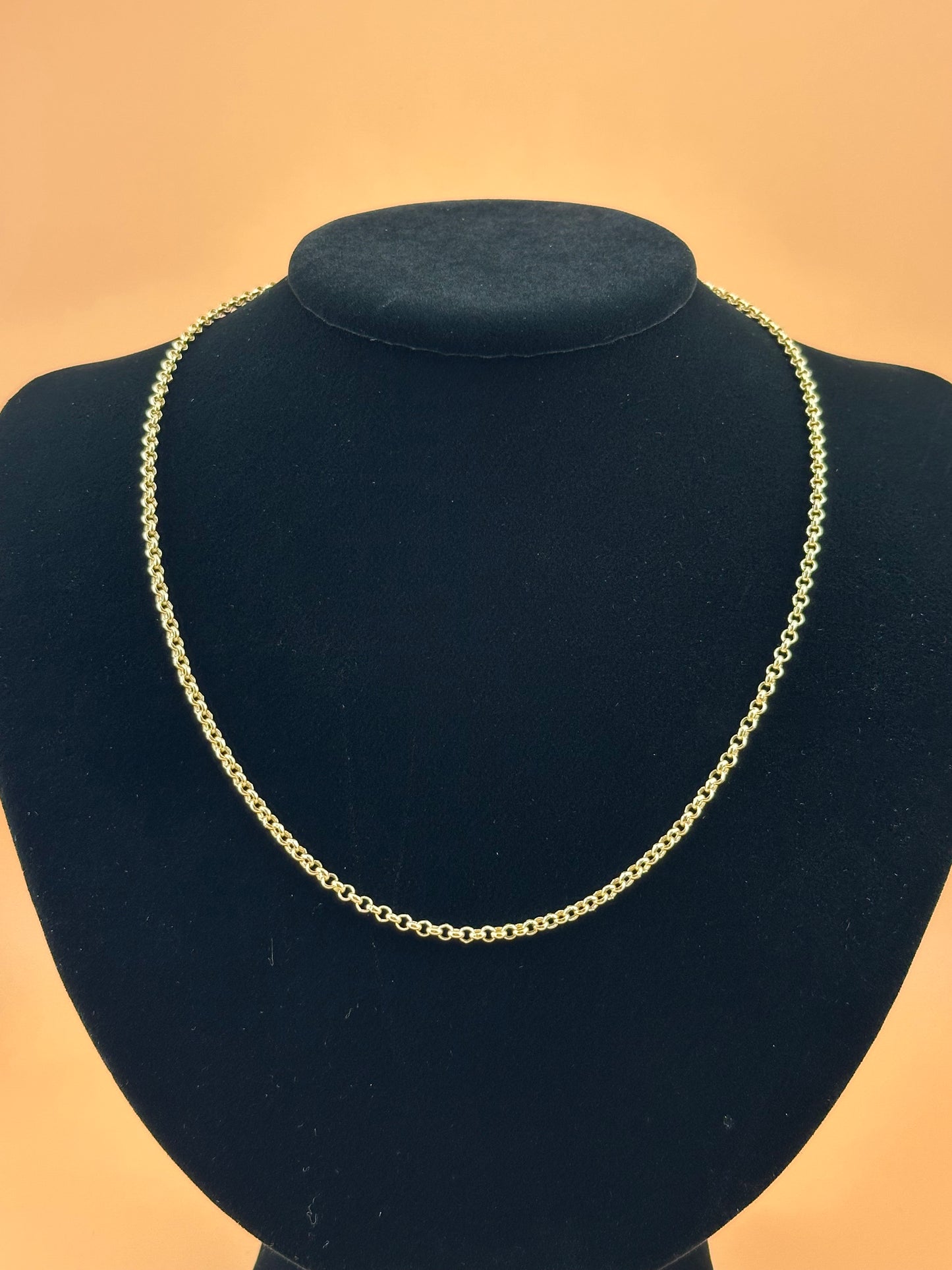 14K Gold Hollow Rolo Chain Necklace & Bracelet – 3mm