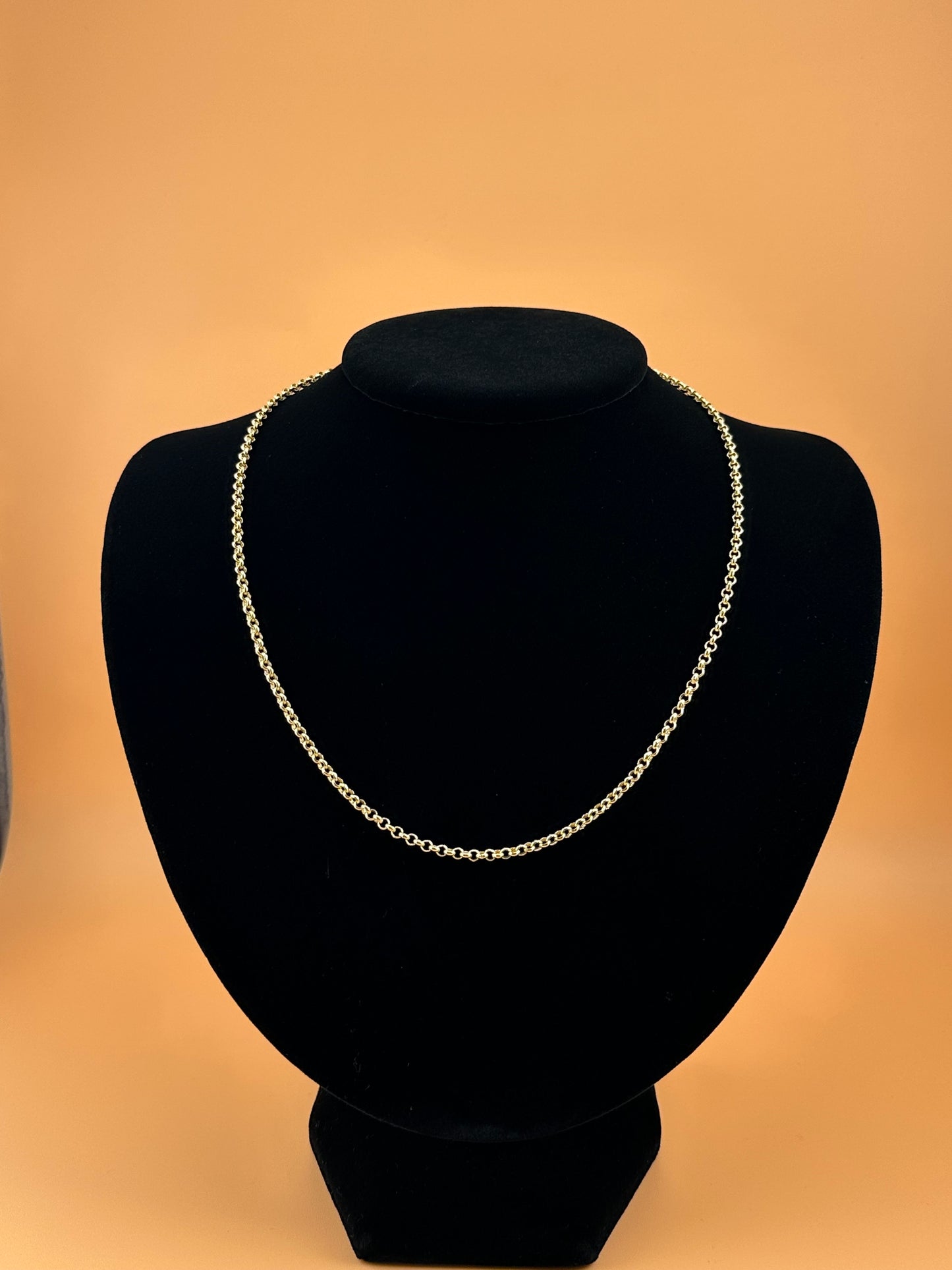 14K Gold Hollow Rolo Chain Necklace & Bracelet – 3mm