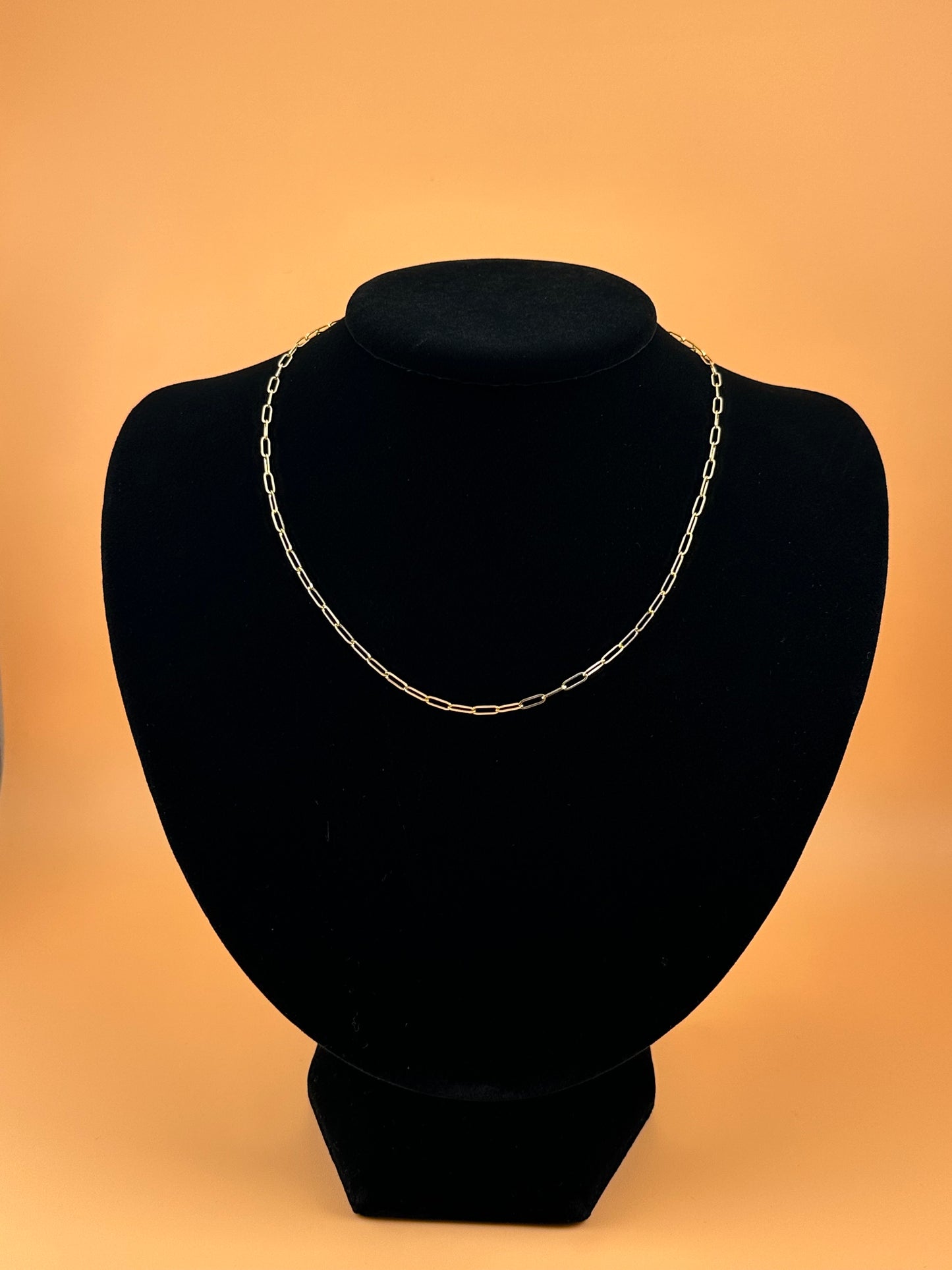 14K Solid Gold Paperclip Chain Necklace – 2.2mm
