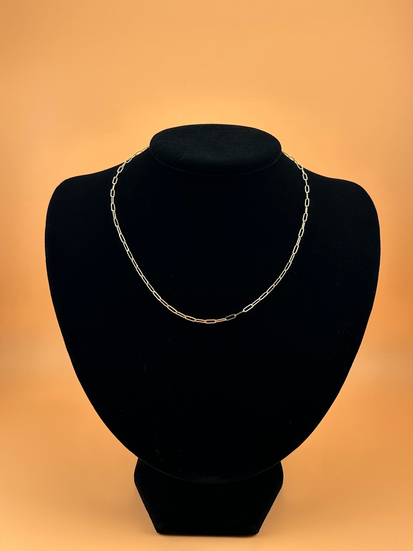 14K Solid Gold Paperclip Chain Necklace – 2.2mm
