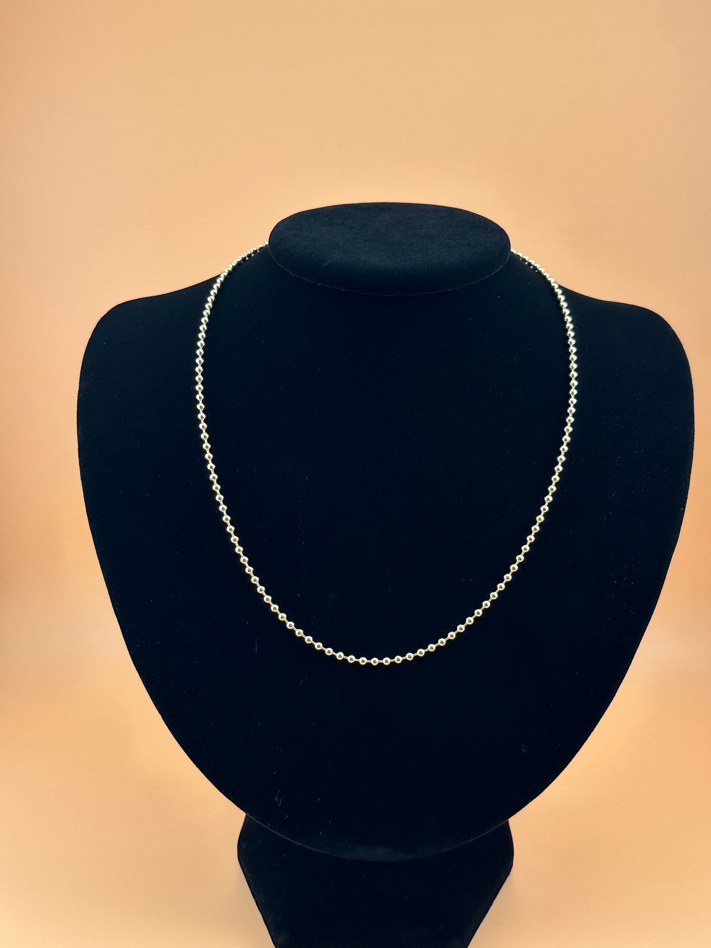 14K Solid Gold Ball Chain Necklace – 2.5mm