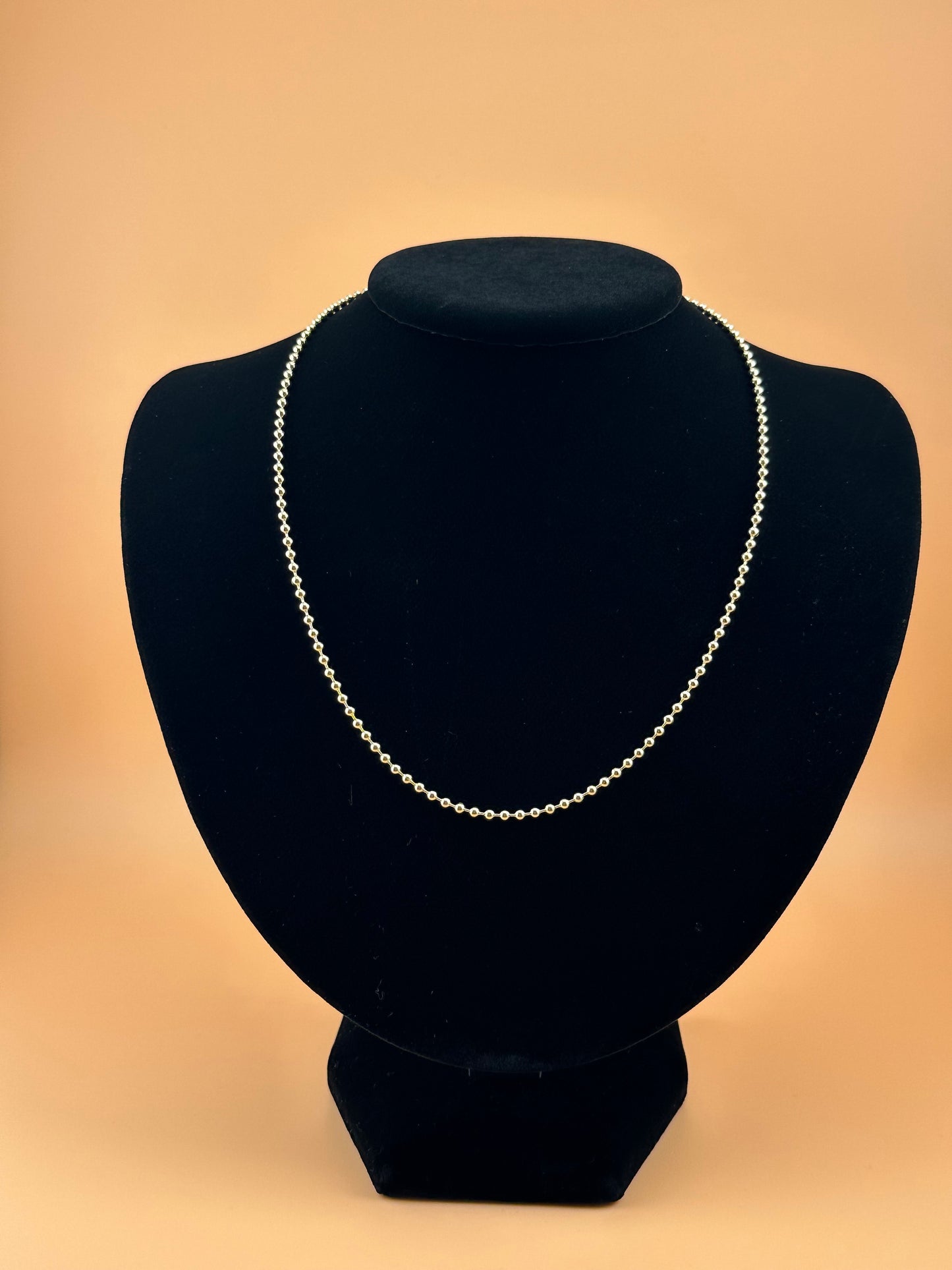 14K Solid Gold Ball Chain Necklace – 2.5mm