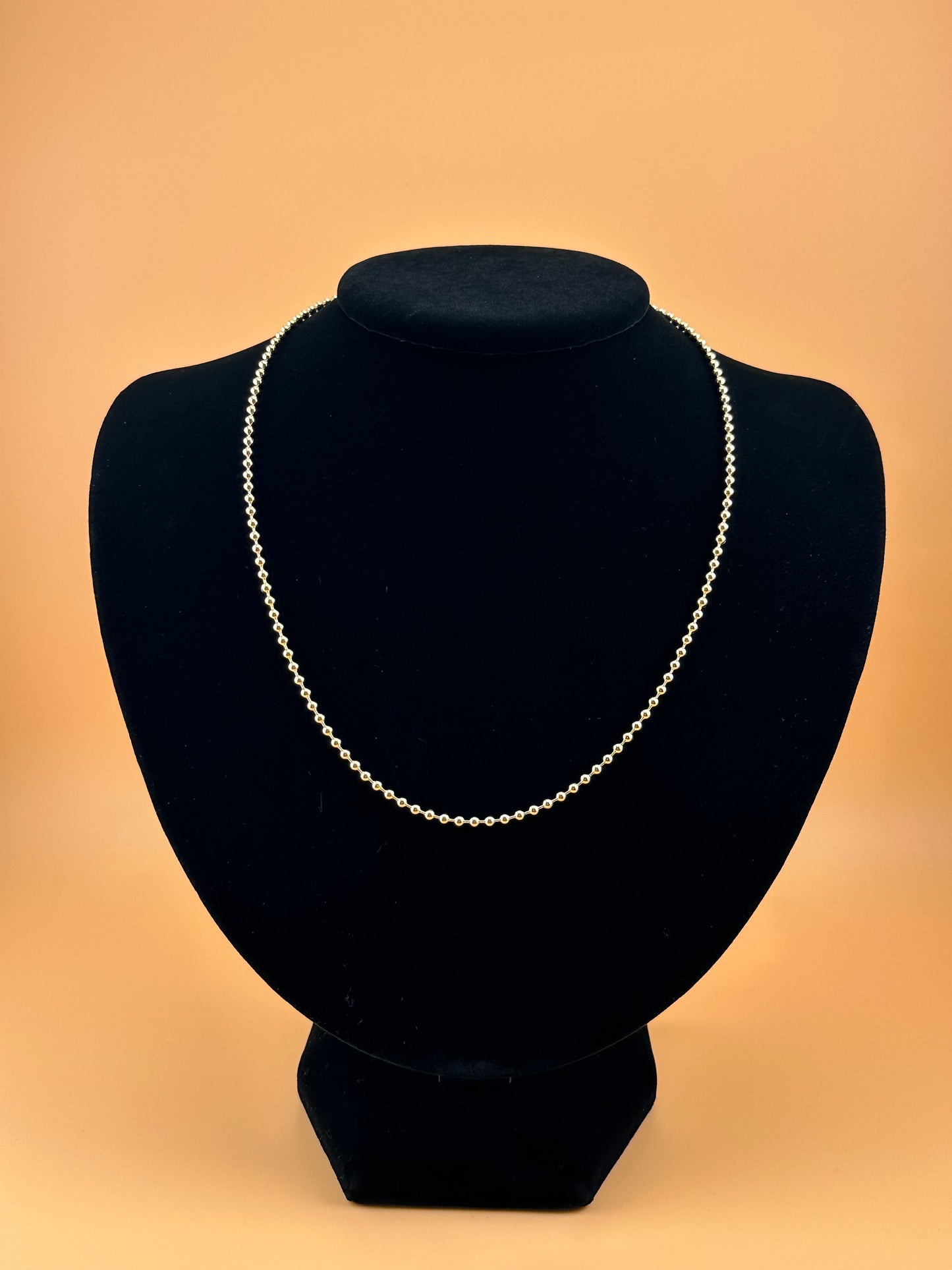 14K Solid Gold Ball Chain Necklace – 2.5mm