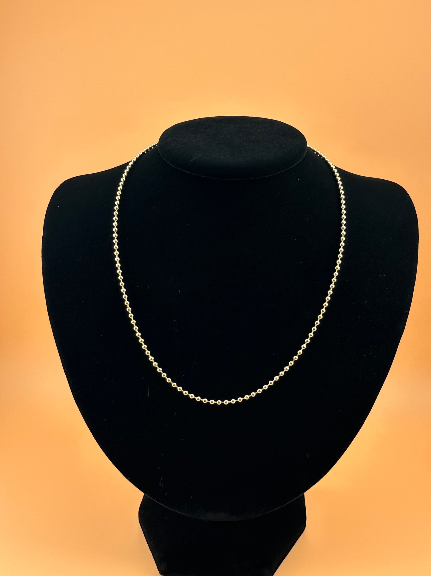 14K Solid Gold Ball Chain Necklace – 2.5mm