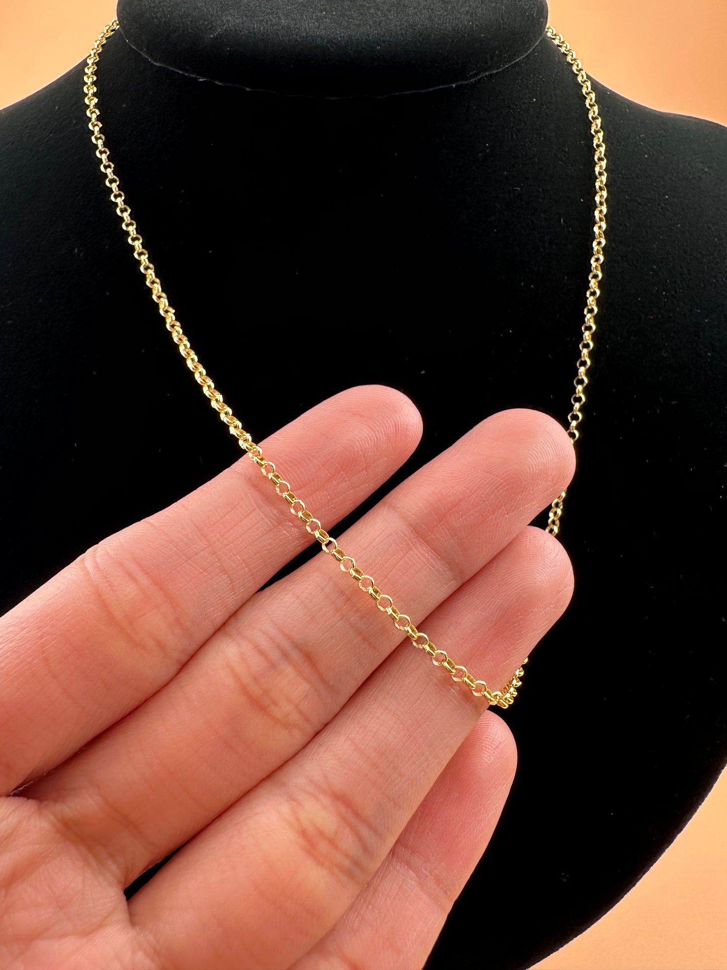 14K Gold Rolo Cable Chain Necklace – 2.1mm Classic Link