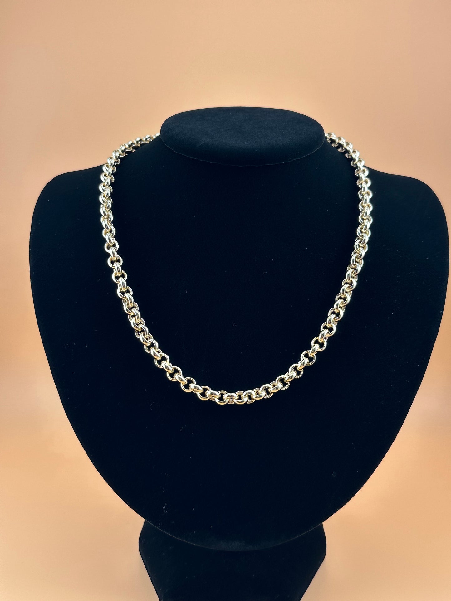 14K Gold Hollow Rolo Necklace – 18 Inch