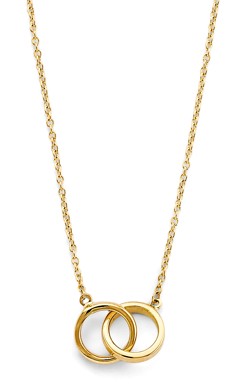 14K Gold Together Necklace – Interlocking Circles Pendant