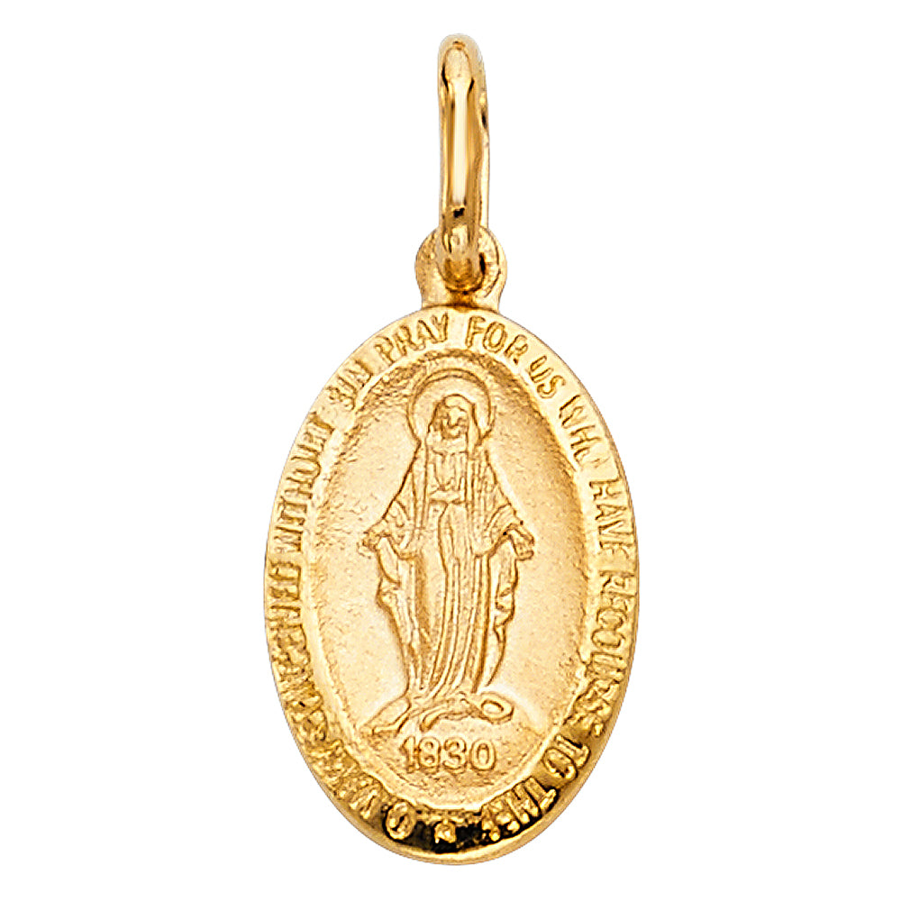 14K Yellow Gold Miraculous Medal Pendant