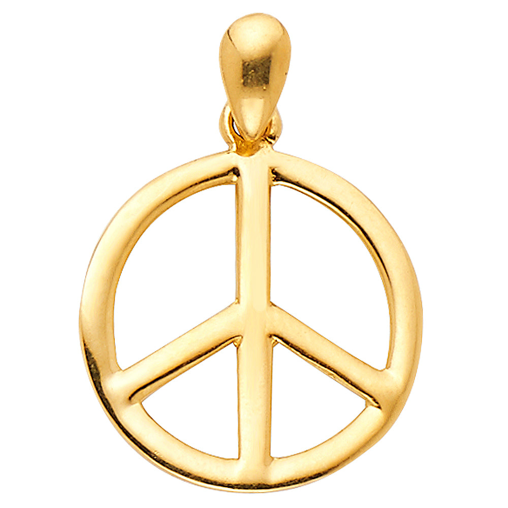 14K Gold Peace Sign Pendant