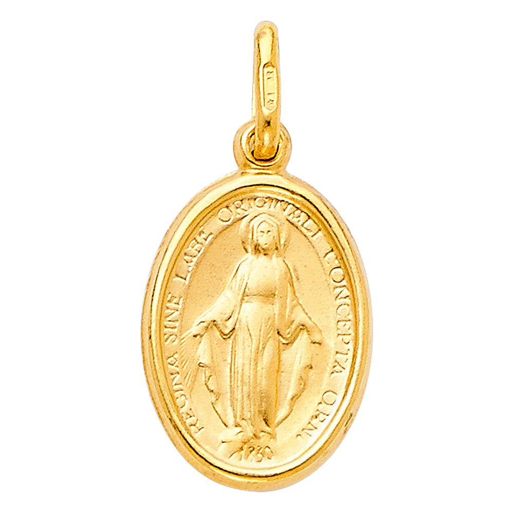 14K Yellow Gold Virgin Mary Pendant