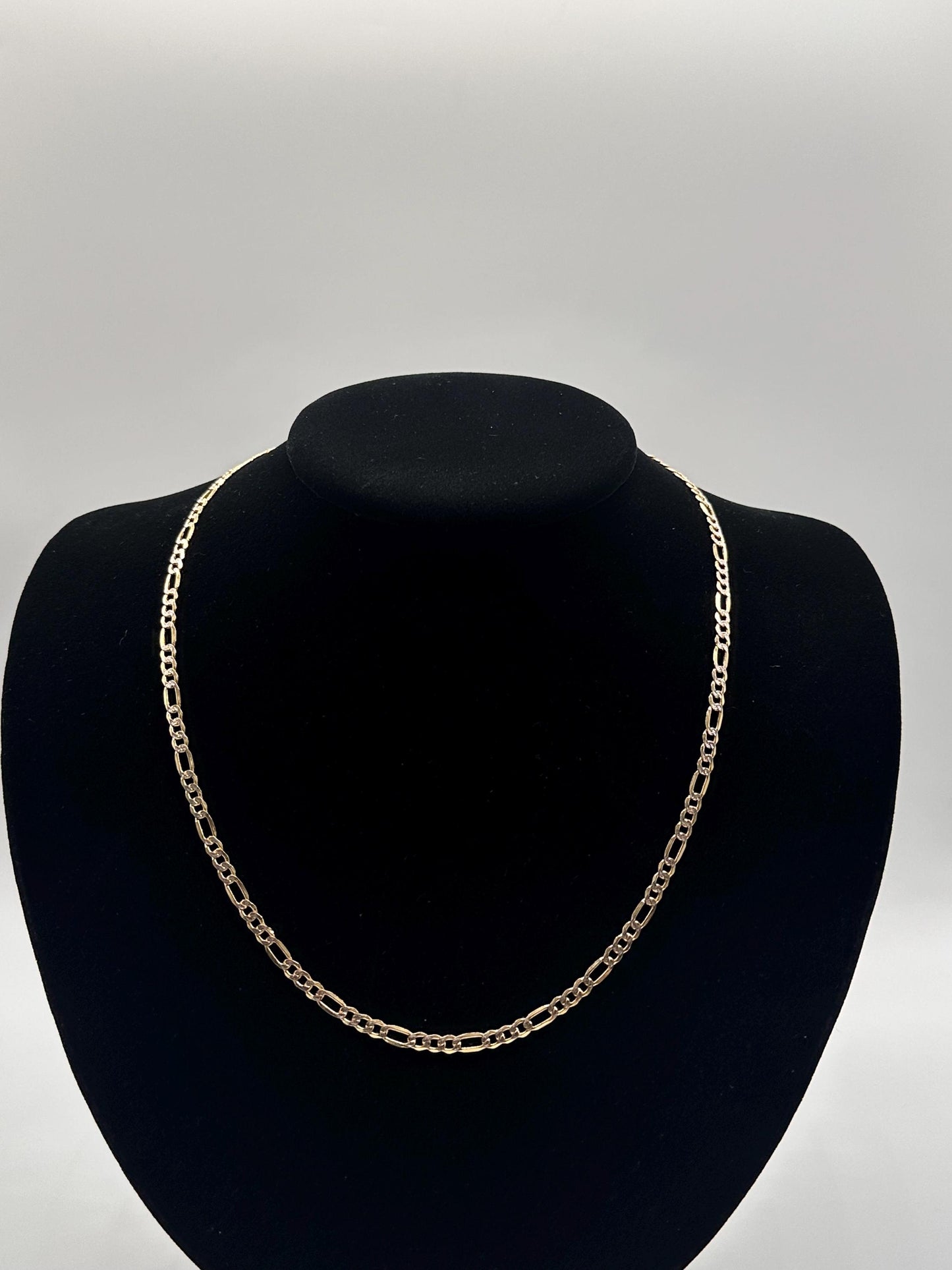 14K Gold Figaro Chain – Hollow 3+1 Link WP Necklace or Bracelet, 3.5mm
