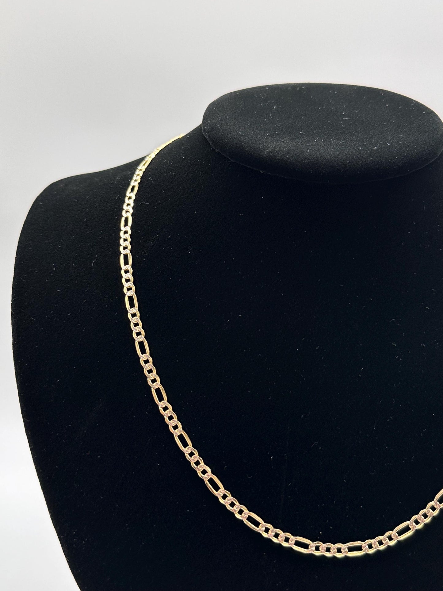 14K Gold Figaro Chain – Hollow 3+1 Link WP Necklace or Bracelet, 3.5mm