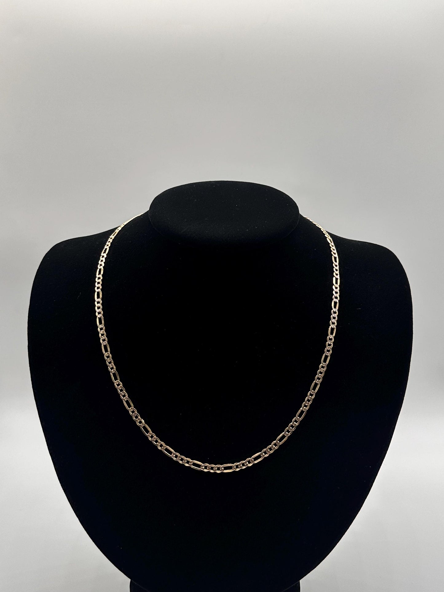 14K Gold Figaro Chain – Hollow 3+1 Link WP Necklace or Bracelet, 3.5mm