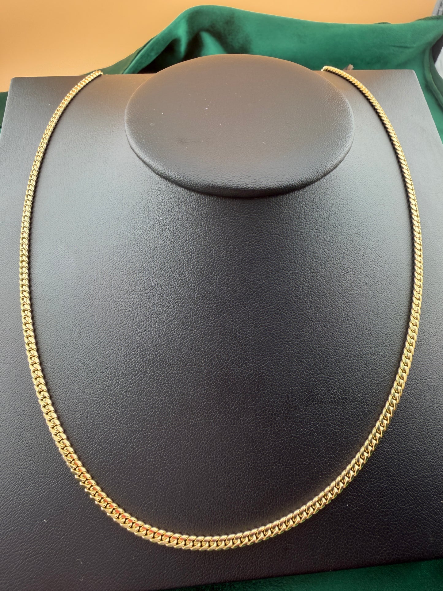 14K Yellow Gold 3.3mm Solid Miami Cuban Chain – Real Solid Gold Luxury Bracelet