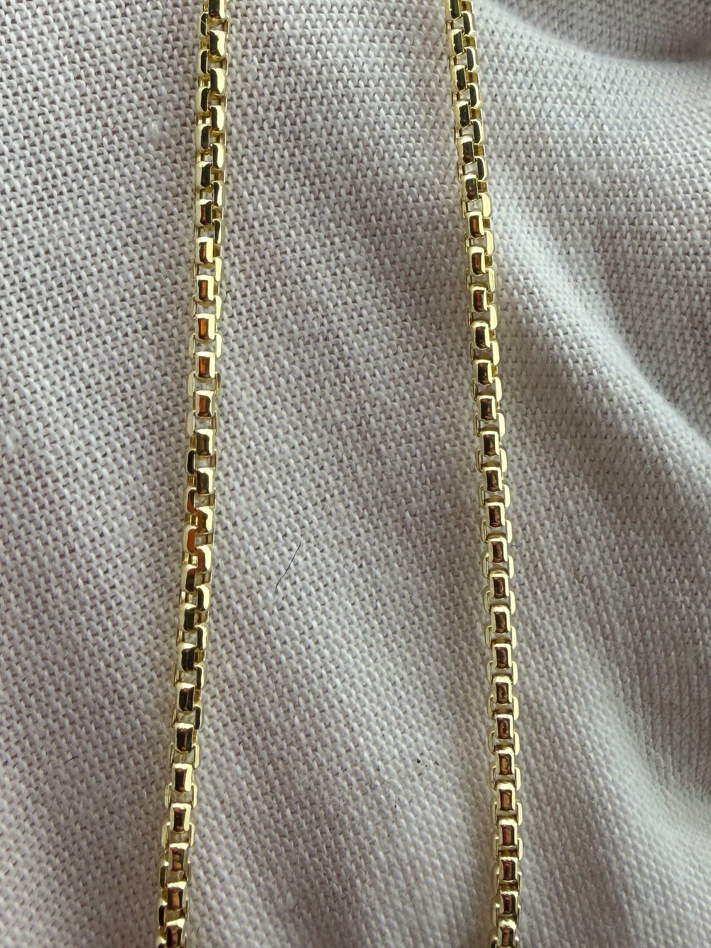 14K Yellow Gold 1.8mm Hollow Half Round Box Chain