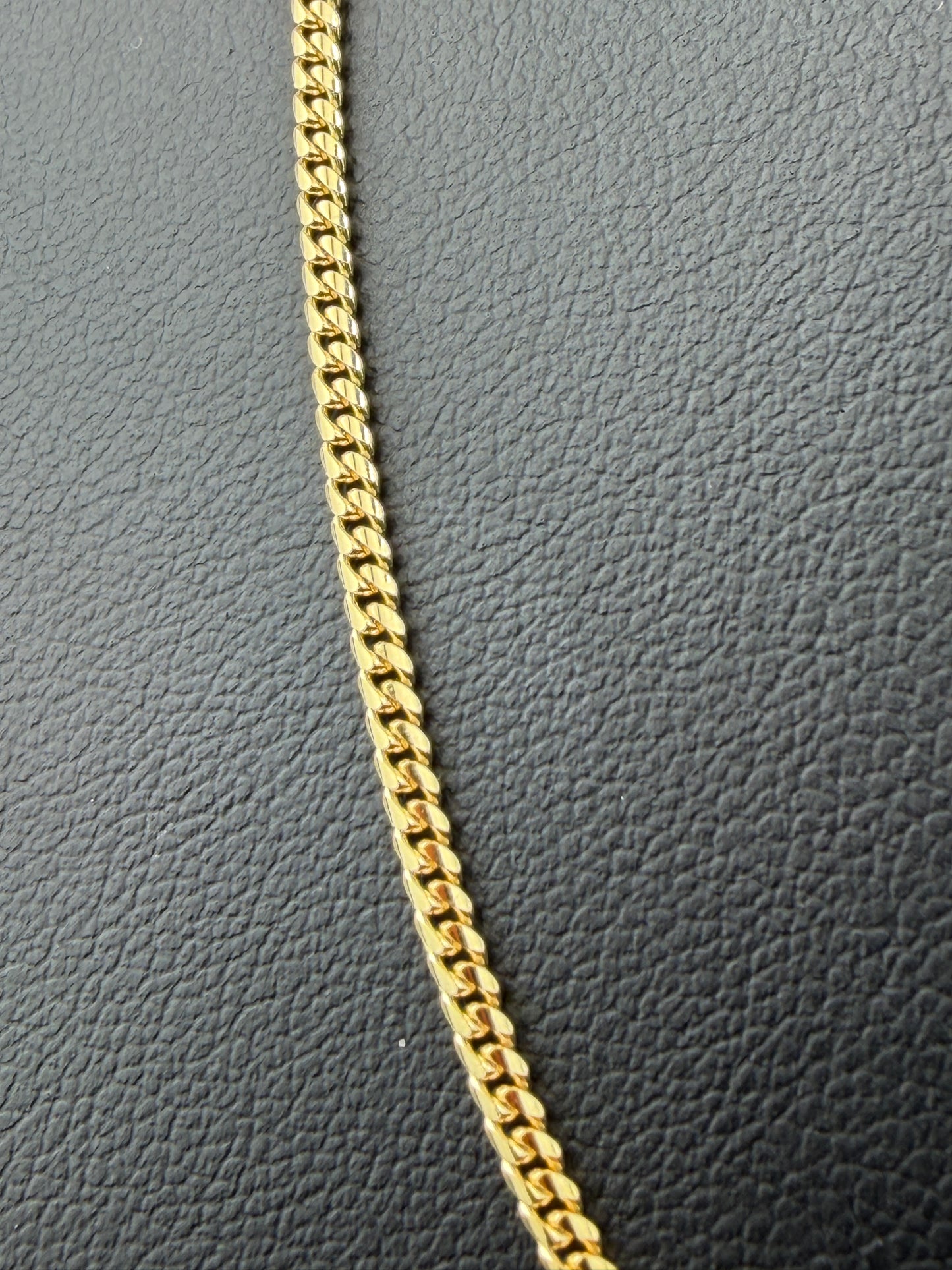 14K Yellow Gold 2.2mm Solid Miami Cuban Chain