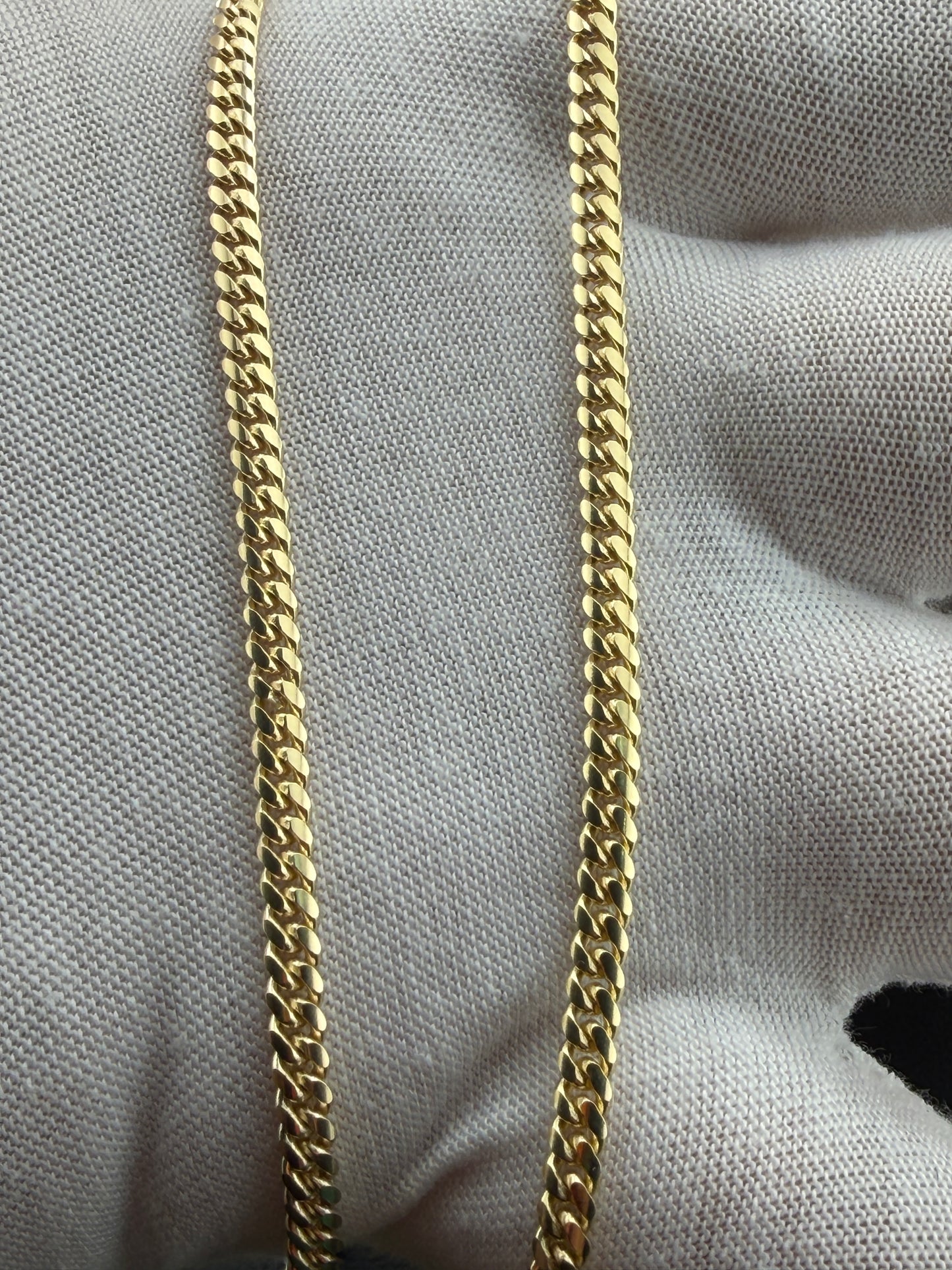 14K Yellow Gold 3.3mm Solid Miami Cuban Chain – Real Solid Gold Luxury Bracelet
