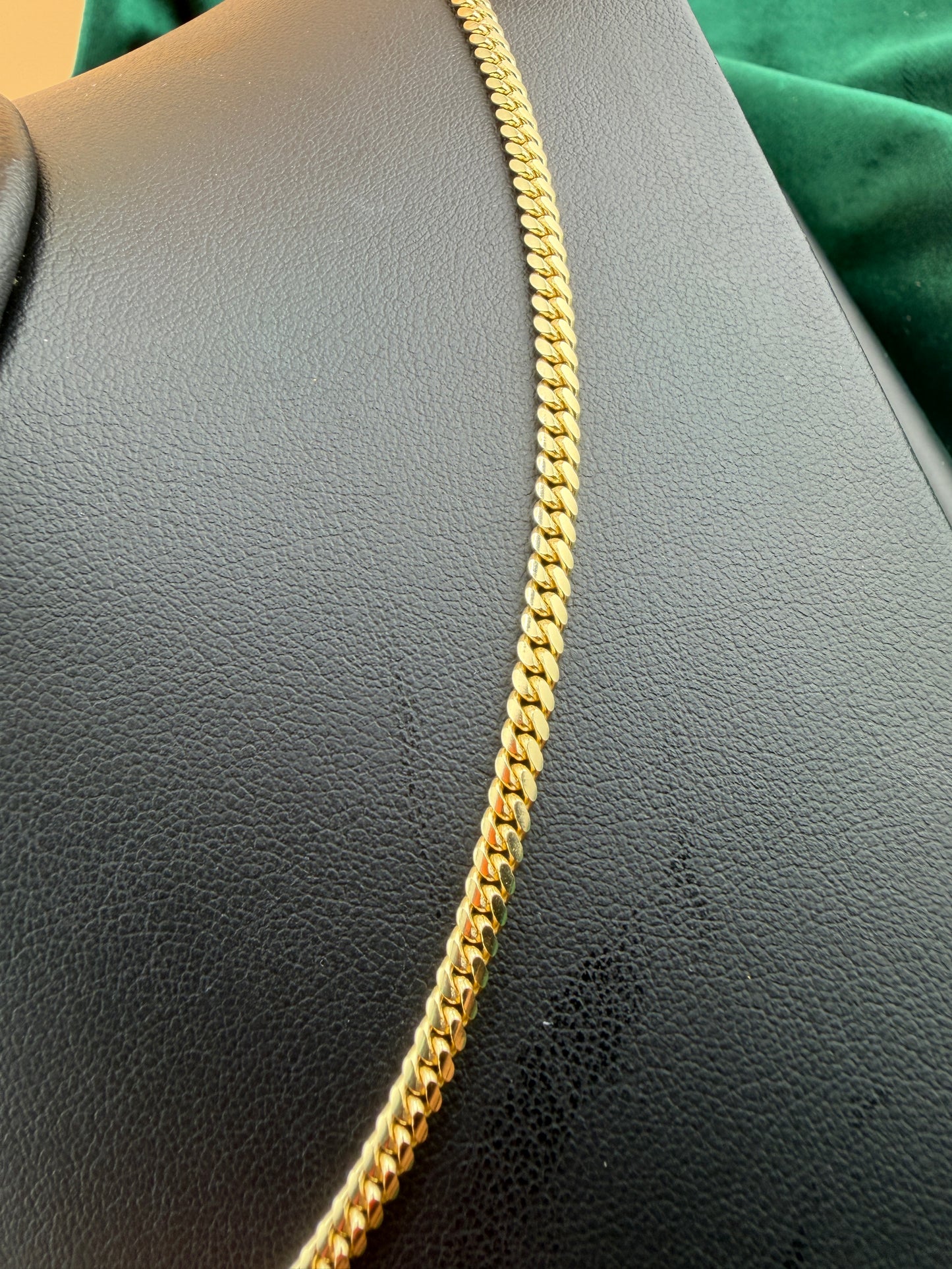 14K Yellow Gold 3.3mm Solid Miami Cuban Chain – Real Solid Gold Luxury Bracelet