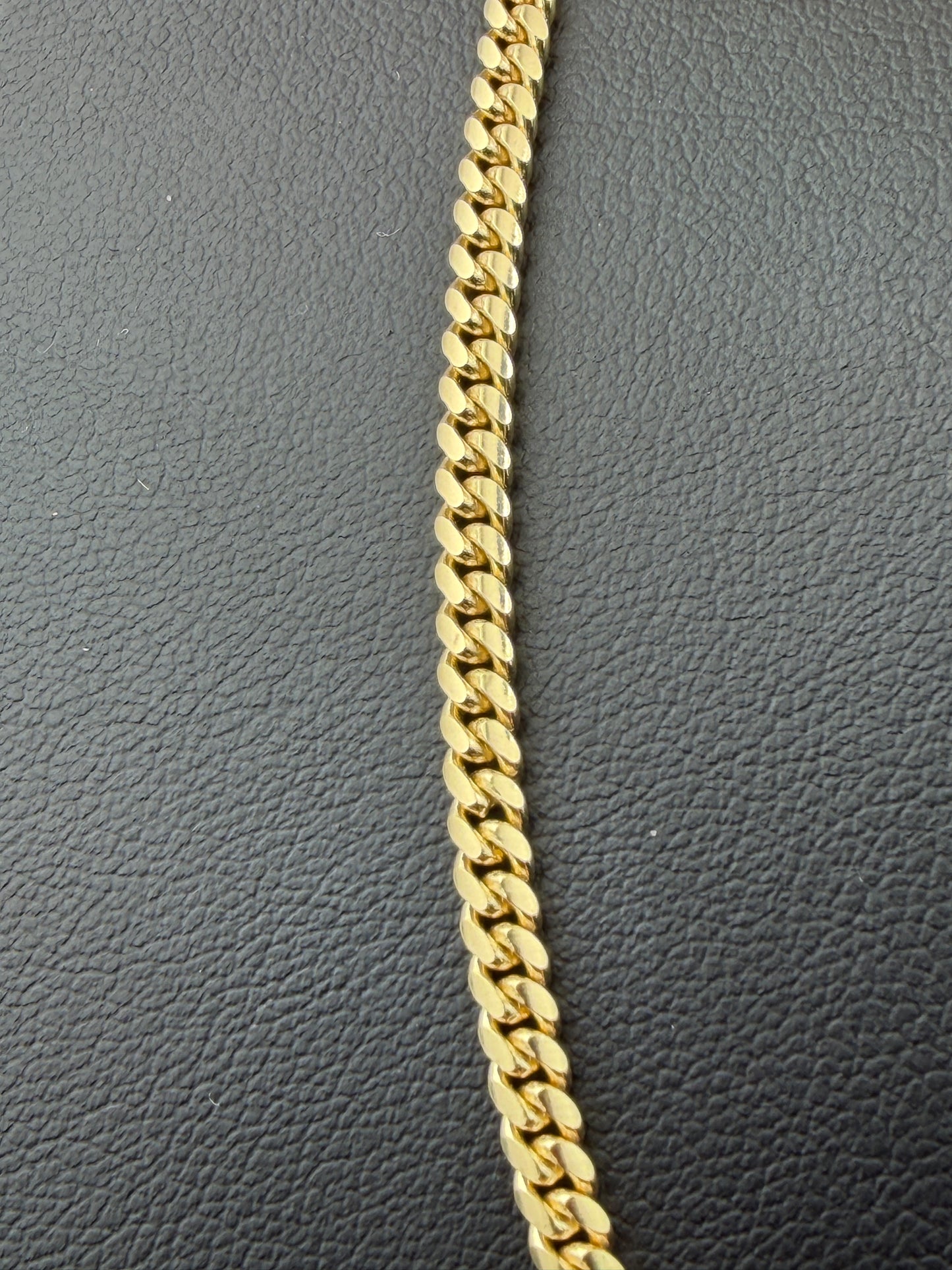 14K Yellow Gold 3.3mm Solid Miami Cuban Chain – Real Solid Gold Luxury Bracelet