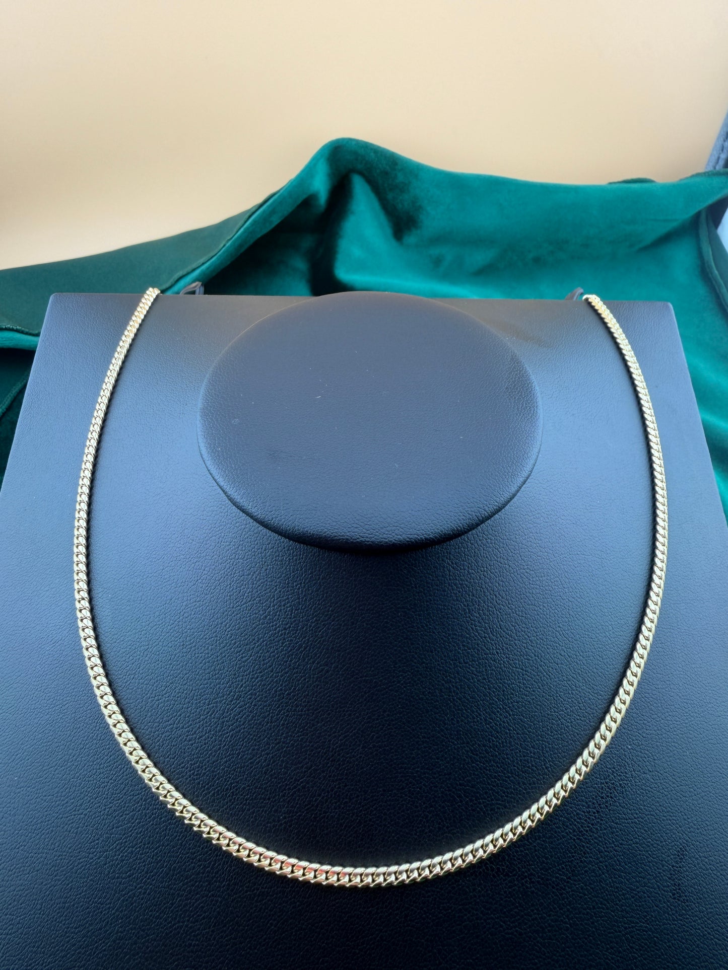 14K Yellow Gold 3.3mm Solid Miami Cuban Chain – Real Solid Gold Luxury Bracelet