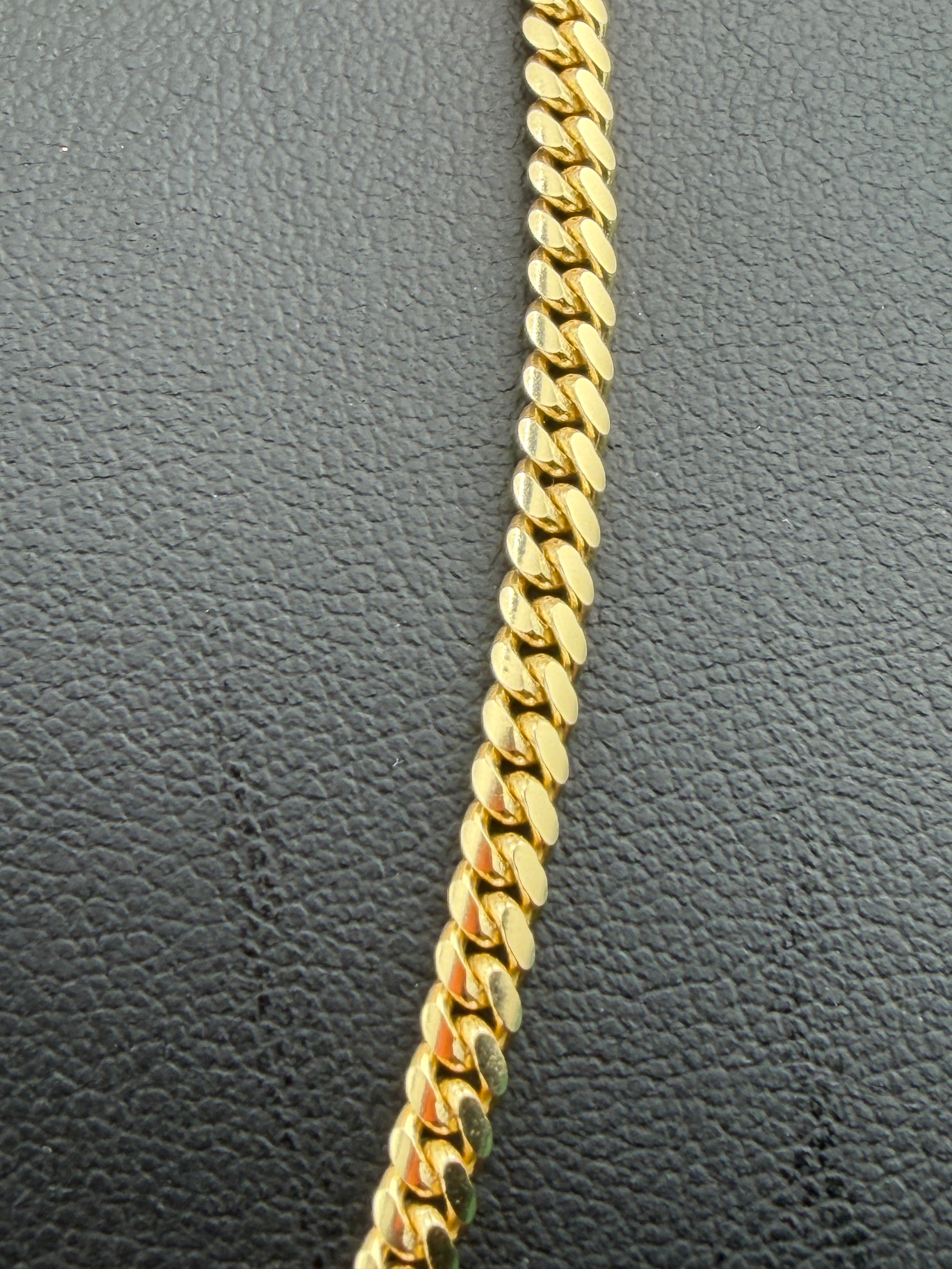14K Yellow Gold 3.3mm Solid Miami Cuban Chain – Real Solid Gold Luxury Bracelet