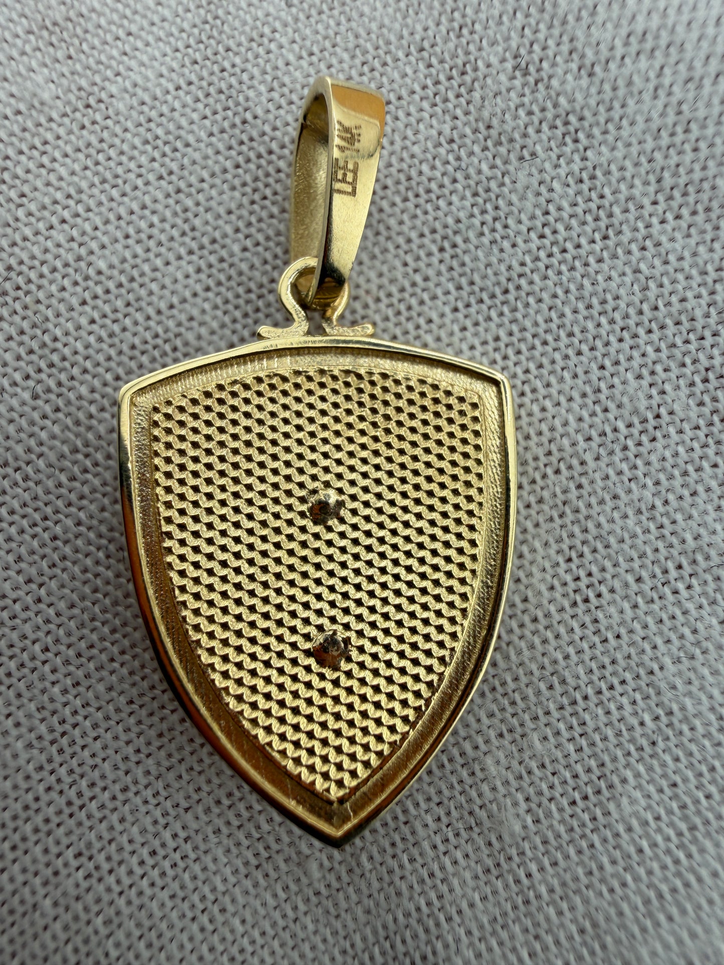 14K Yellow Gold Shield Tiger Face Pendant – Real Solid Gold Power Symbol