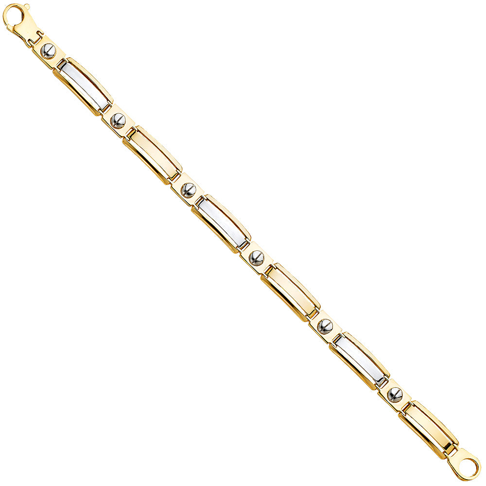 14K Yellow Gold Men's & Link Bracelet - AB516