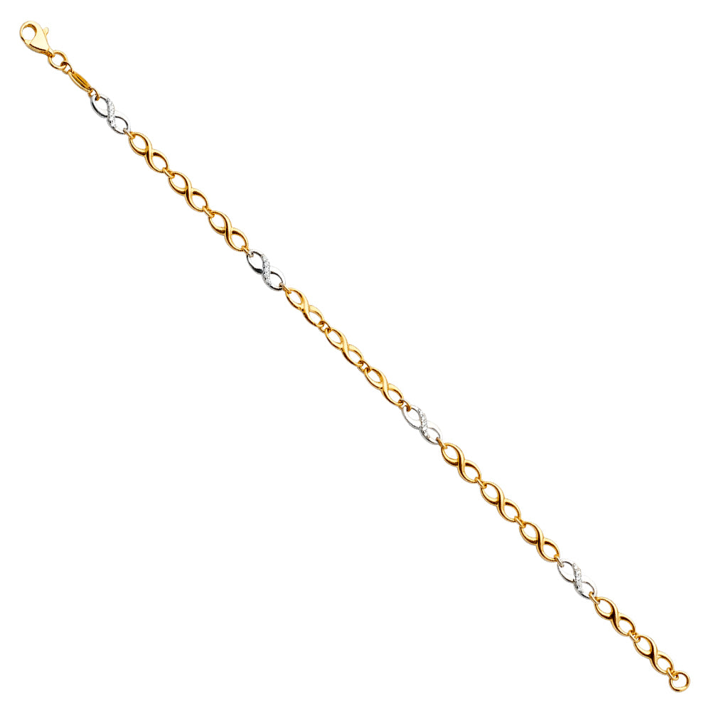 14K Yellow Gold Assorted Fancy Bracelet - AB668
