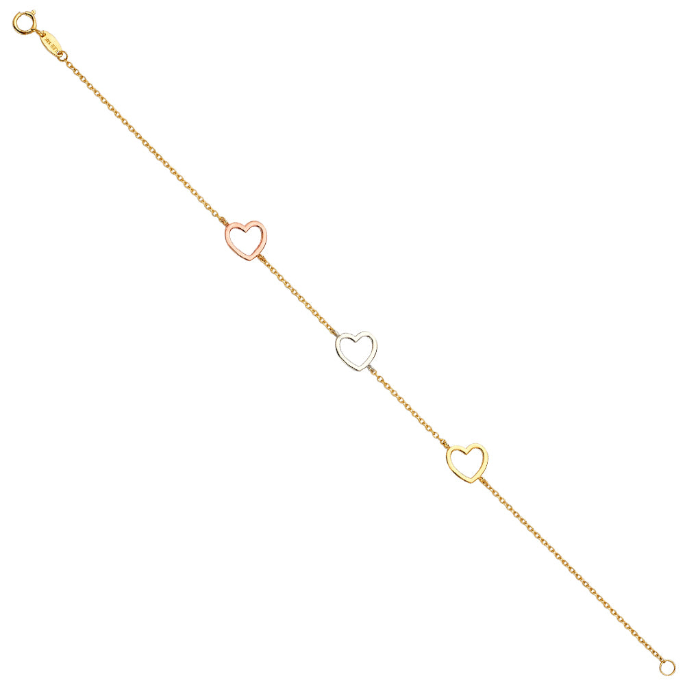 14K Yellow Gold Assorted Fancy Bracelet - AB702