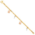 14K Yellow Gold Assorted Fancy Bracelet - AB715
