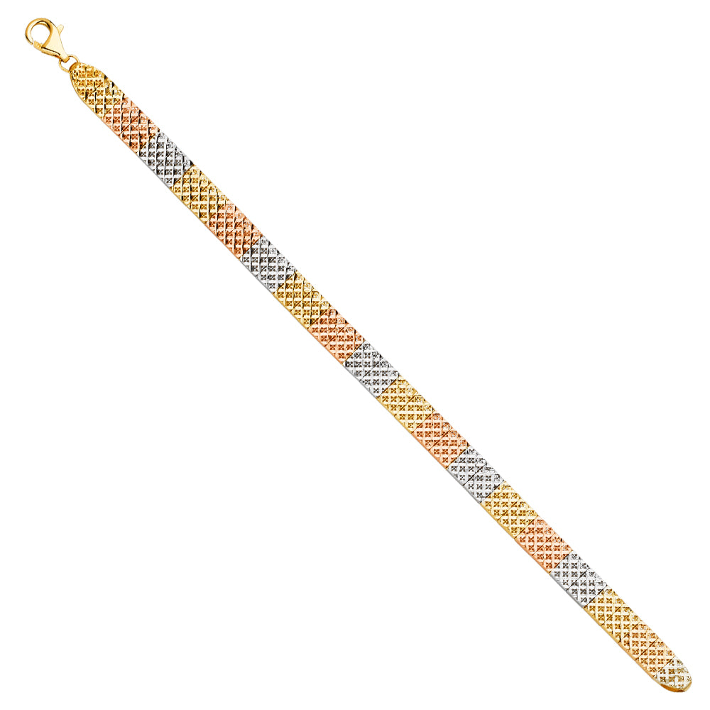 14K Yellow Gold Assorted Fancy Bracelet - AB749