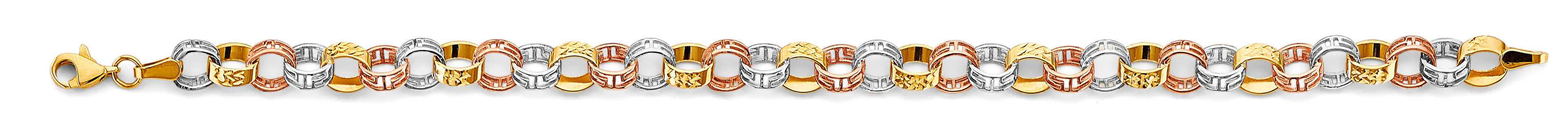 14K Yellow Gold Assorted Fancy Bracelet - AB822
