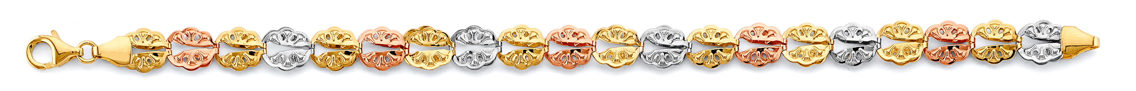 14K Yellow Gold Assorted Fancy Bracelet - AB831