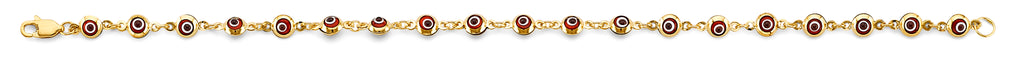 14K Gold Evil Eye Bracelet – 7”