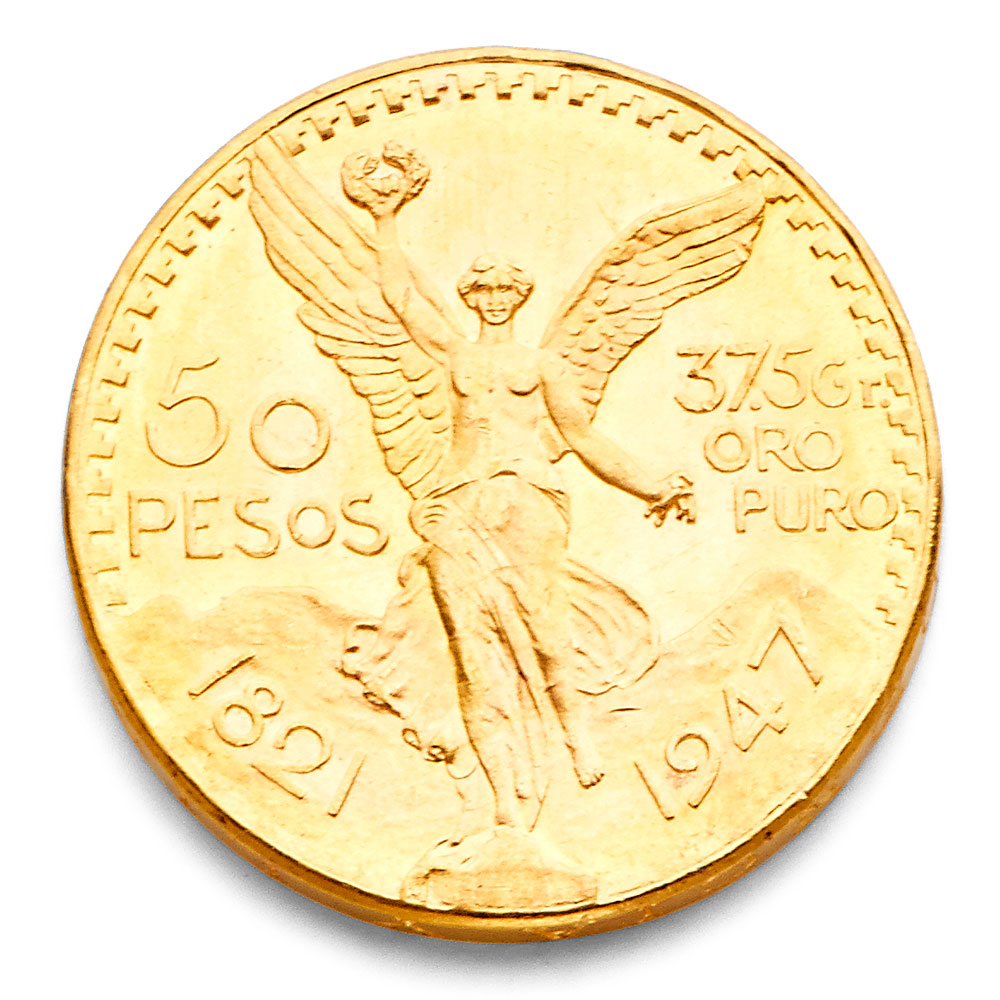Solid Gold Mexican Coin Pendant – 50 Peso, 10 Peso, 5 Peso, 2.5 Peso, 2 Peso