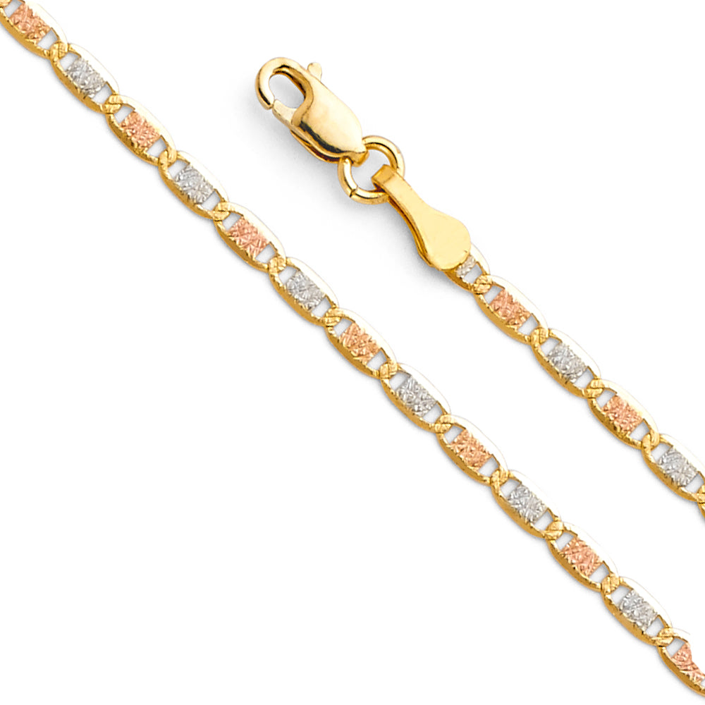 14K Tri-Color Gold Valentino Chain