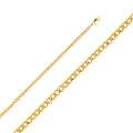 14K Yellow Gold Hollow Bevelled Curb 3.5mm Chain - CH-0166