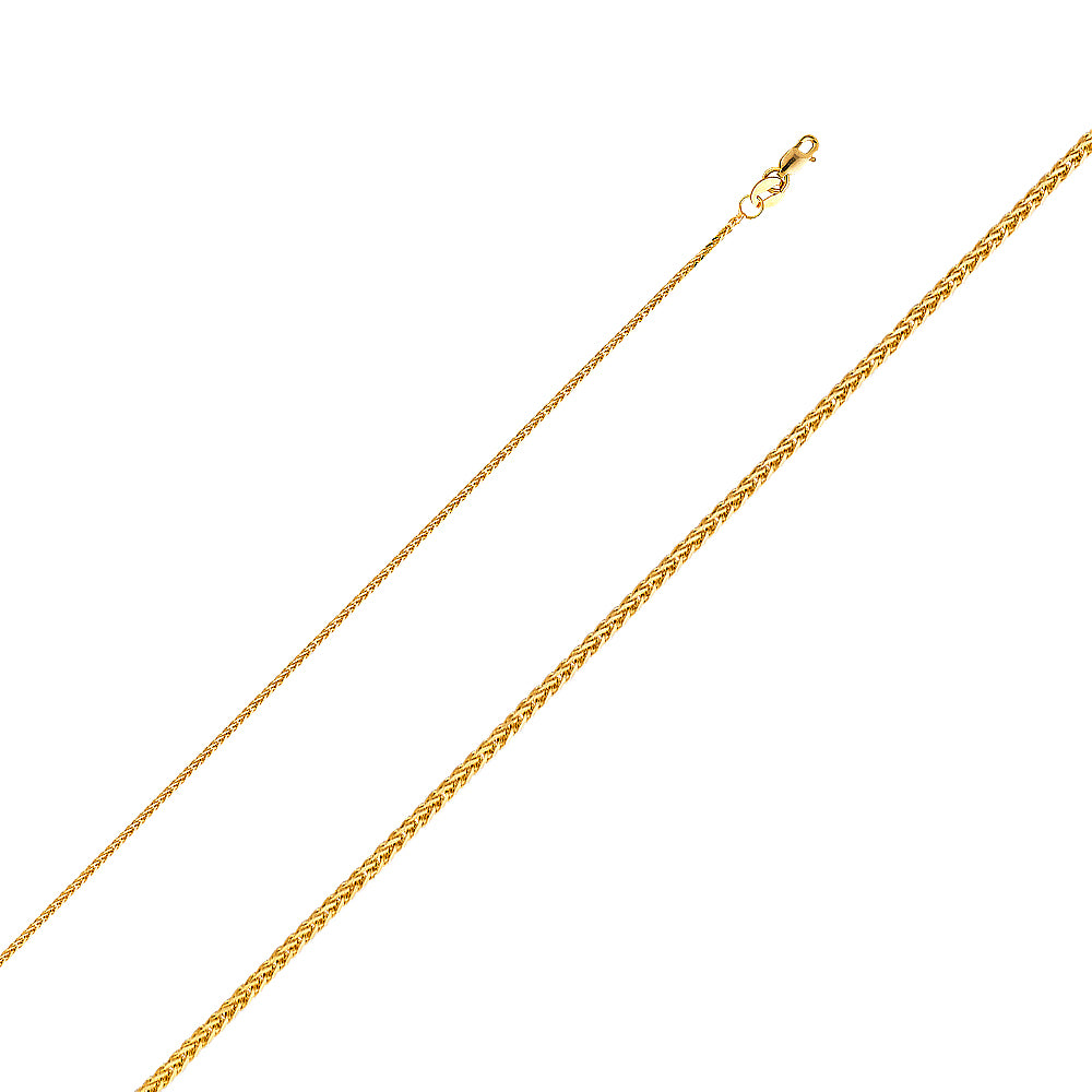 14K Yellow Gold D.C. Square Wheat 1mm Chain - CH-0192