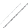 14K White Gold Figaro 3+1 Concave Regular White 2.7mm Chain - CH-0345