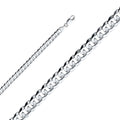 14K White Gold Curb Concave Regular White 6.9mm Chain - CH-0346